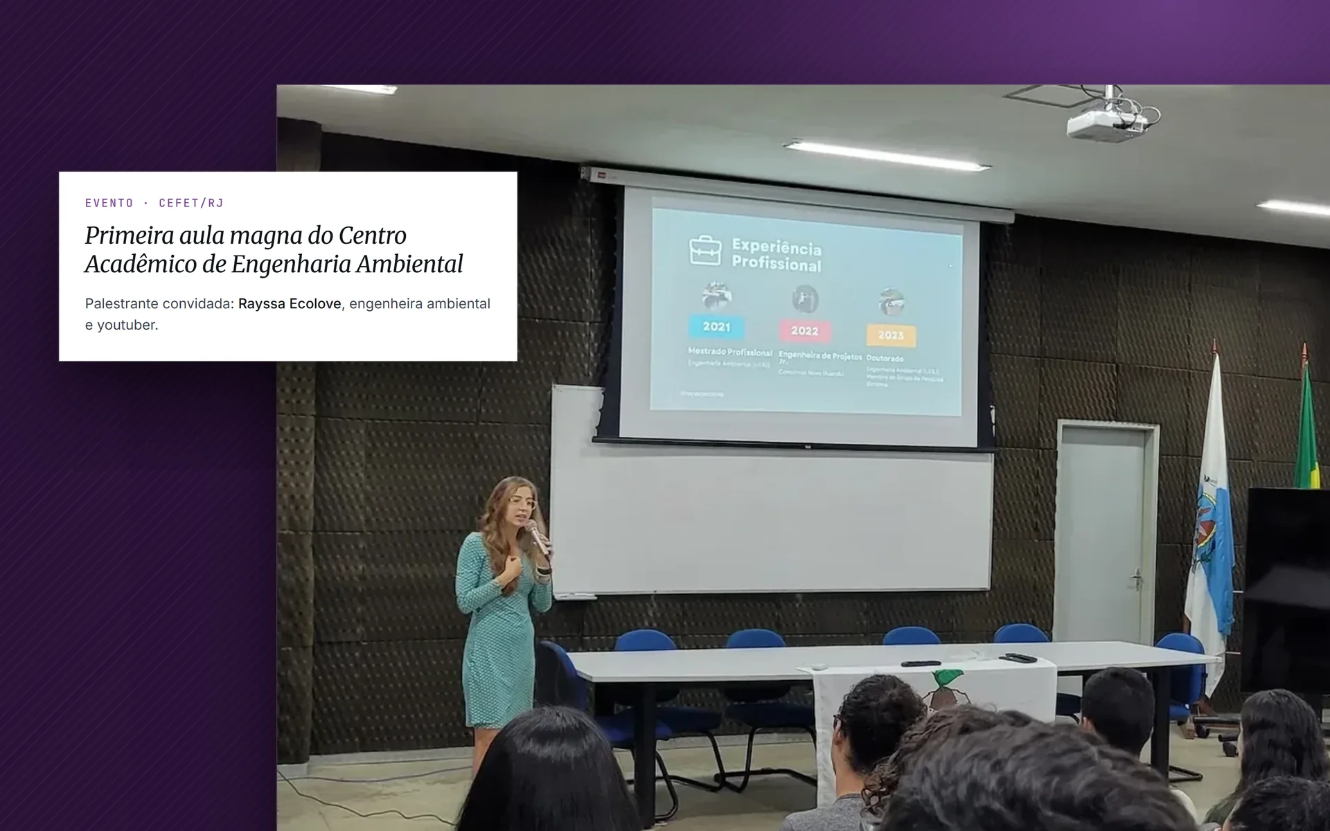 Primeira aula magna do Centro Acadêmico de Engenharia Ambiental do Cefet/RJ